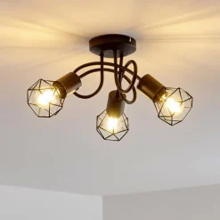 hofstein Plafonnier Baripada Noir, 3 lumières