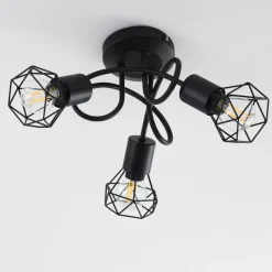 hofstein Plafonnier Baripada Noir, 3 lumières