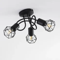 hofstein Plafonnier Baripada Noir, 3 lumières