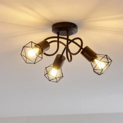 hofstein Plafonnier Baripada Noir, 3 lumières