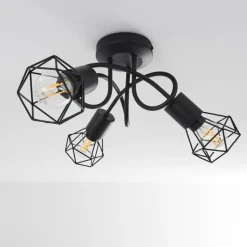 hofstein Plafonnier Baripada Noir, 3 lumières