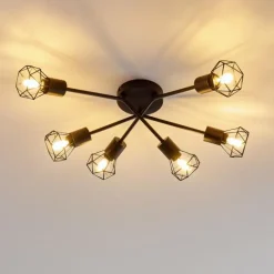 hofstein Plafonnier Baripada Noir, 6 lumières