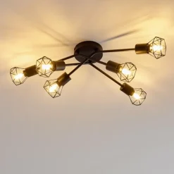 hofstein Plafonnier Baripada Noir, 6 lumières