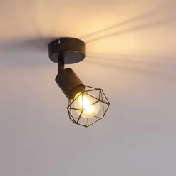 hofstein Plafonnier Baripada Noir, 1 lumière