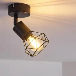 hofstein Plafonnier Baripada Noir, 1 lumière