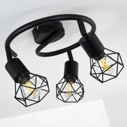 hofstein Plafonnier Baripada Noir, 3 lumières