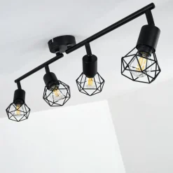 hofstein Plafonnier Baripada Noir, 4 lumières