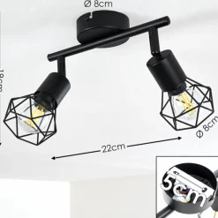 hofstein Plafonnier Baripada Noir, 2 lumières