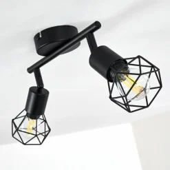 hofstein Plafonnier Baripada Noir, 2 lumières