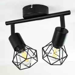 hofstein Plafonnier Baripada Noir, 2 lumières