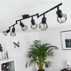 hofstein Plafonnier Baripada Noir, 6 lumières