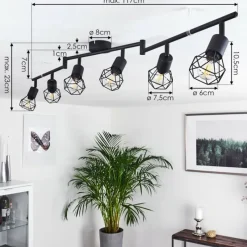 hofstein Plafonnier Baripada Noir, 6 lumières