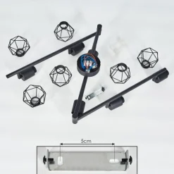 hofstein Plafonnier Baripada Noir, 6 lumières