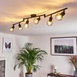 hofstein Plafonnier Baripada Noir, 6 lumières