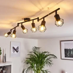 hofstein Plafonnier Baripada Noir, 6 lumières