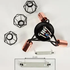 Lampes Vintages & Rétros-hofstein Plafonnier Baripada Noir, 3 lumières