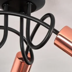 Lampes Vintages & Rétros-hofstein Plafonnier Baripada Noir, 3 lumières