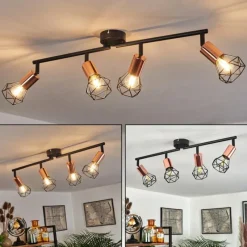 Lampes Vintages & Rétros-hofstein Plafonnier Baripada Noir, 4 lumières