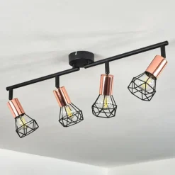 Lampes Vintages & Rétros-hofstein Plafonnier Baripada Noir, 4 lumières