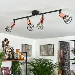 Lampes Vintages & Rétros-hofstein Plafonnier Baripada Noir, 4 lumières