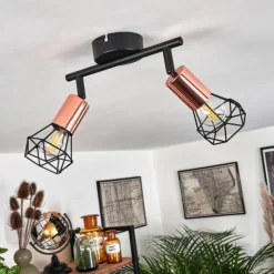 Lampes Vintages & Rétros-hofstein Plafonnier Baripada Noir, 2 lumières