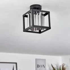 hofstein Plafonnier Barracon Noir, 1 lumière