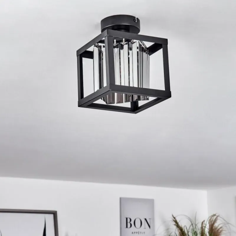 hofstein Plafonnier Barracon Noir, 1 lumière