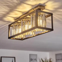 hofstein Plafonnier Barracon Noir, 3 lumières