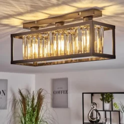 hofstein Plafonnier Barracon Noir, 3 lumières