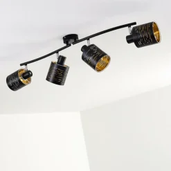 Lampes Dorées-hofstein Plafonnier Bathinda Noir, 4 lumières