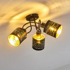 Lampes Dorées-hofstein Plafonnier Bathinda Noir, 3 lumières