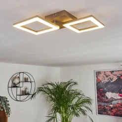hofstein Plafonnier Batuna LED Nickel mat, 1 lumière