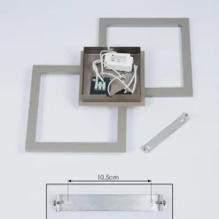 hofstein Plafonnier Batuna LED Nickel mat, 1 lumière