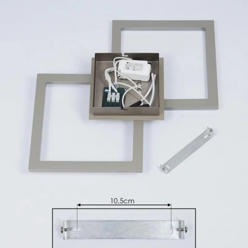 hofstein Plafonnier Batuna LED Nickel mat, 1 lumière