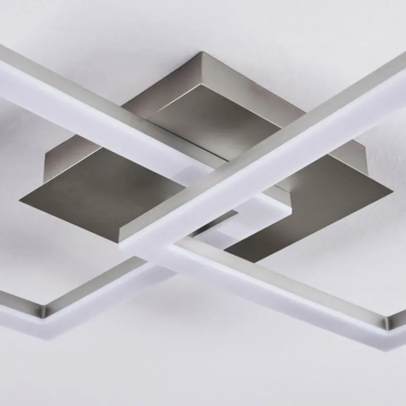 hofstein Plafonnier Batuna LED Nickel mat, 1 lumière