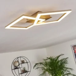 hofstein Plafonnier Batuna LED Nickel mat, 1 lumière
