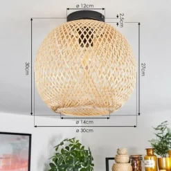 Lampes Vintages & Rétros-hofstein Plafonnier Bauro Écru, 1 lumière