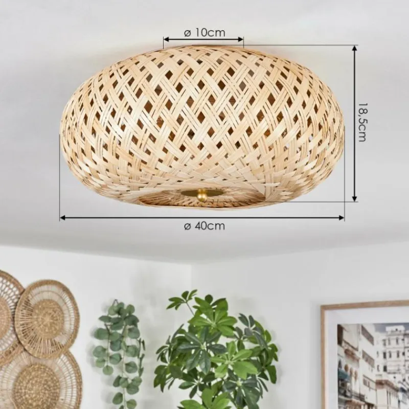 Luminaires Scandinaves-hofstein Plafonnier Bauro Laiton, Écru, 3 lumières