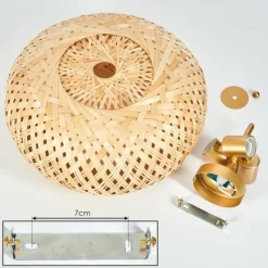 Luminaires Scandinaves-hofstein Plafonnier Bauro Laiton, Écru, 3 lumières