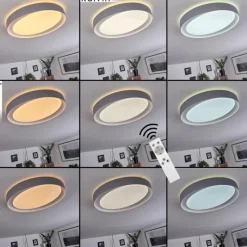 hofstein Plafonnier Beade LED Gris, Blanc, 1 lumière, Télécommandes, Changeur de couleurs