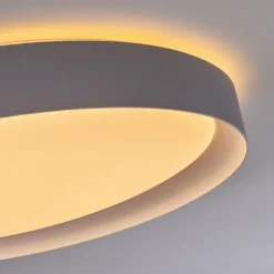 hofstein Plafonnier Beade LED Gris, Blanc, 1 lumière, Télécommandes, Changeur de couleurs