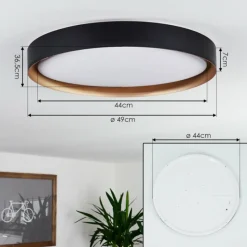 Lampes Dorées-hofstein Plafonnier Beade LED Or, Noir, 1 lumière, Télécommandes