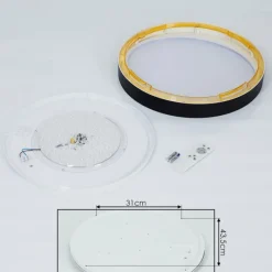 Lampes Dorées-hofstein Plafonnier Beade LED Or, Noir, 1 lumière, Télécommandes