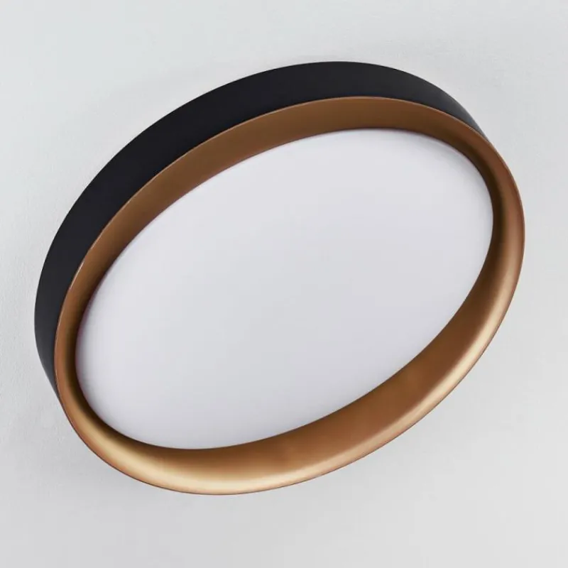 Lampes Dorées-hofstein Plafonnier Beade LED Or, Noir, 1 lumière, Télécommandes