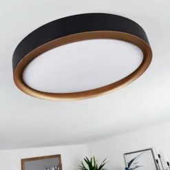 Lampes Dorées-hofstein Plafonnier Beade LED Or, Noir, 1 lumière, Télécommandes