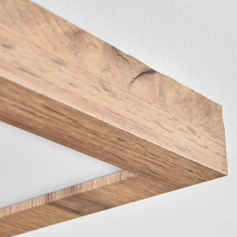 hofstein Plafonnier Bealeton LED Brun, Couleur bois, 1 lumière