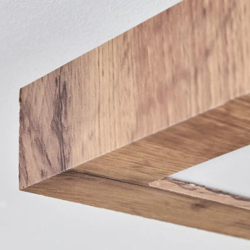 hofstein Plafonnier Bealeton LED Brun, Couleur bois, 1 lumière