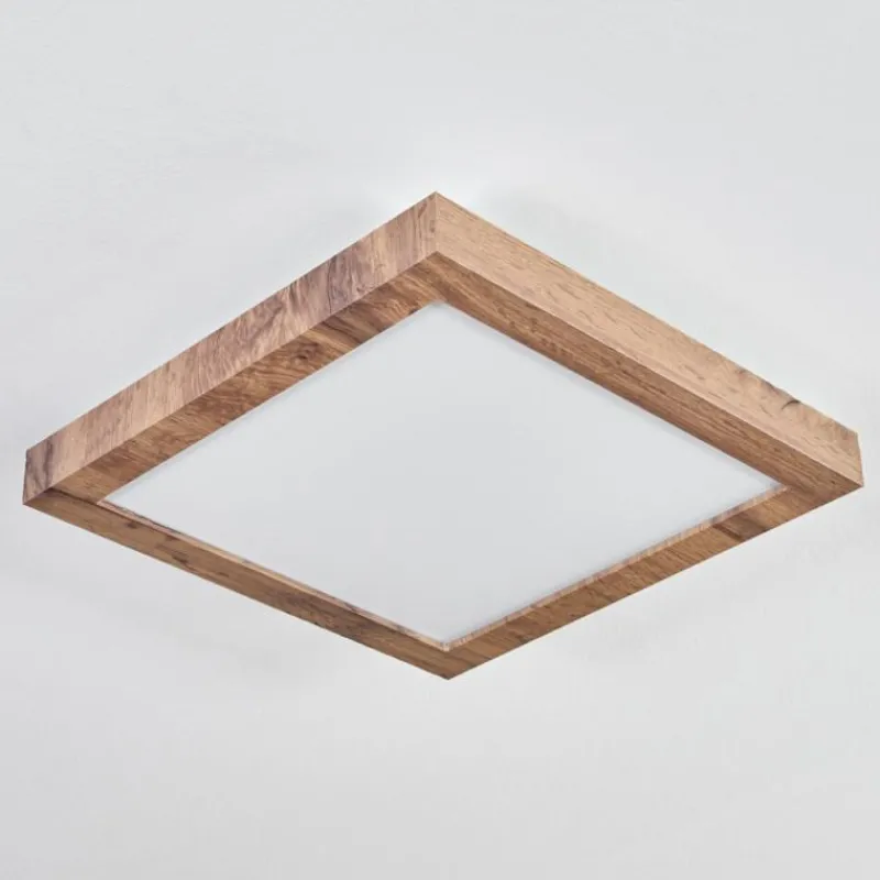 hofstein Plafonnier Bealeton LED Brun, Couleur bois, 1 lumière