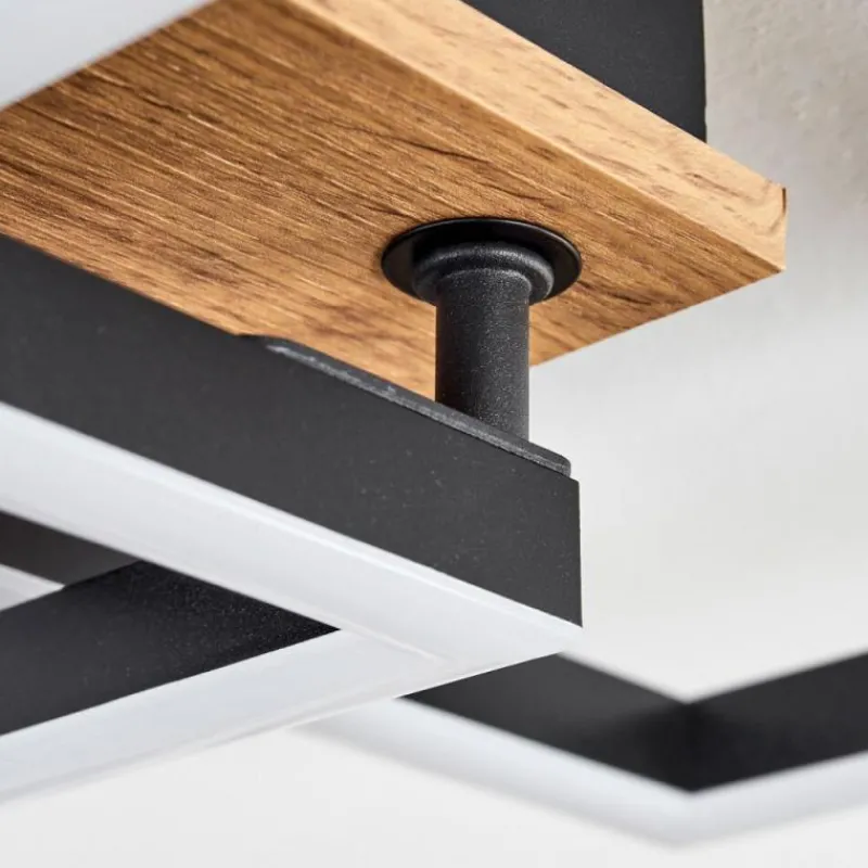 hofstein Plafonnier Bealo LED Brun, Couleur bois, 1 lumière