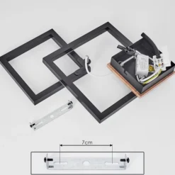 hofstein Plafonnier Bealo LED Brun, Couleur bois, 1 lumière